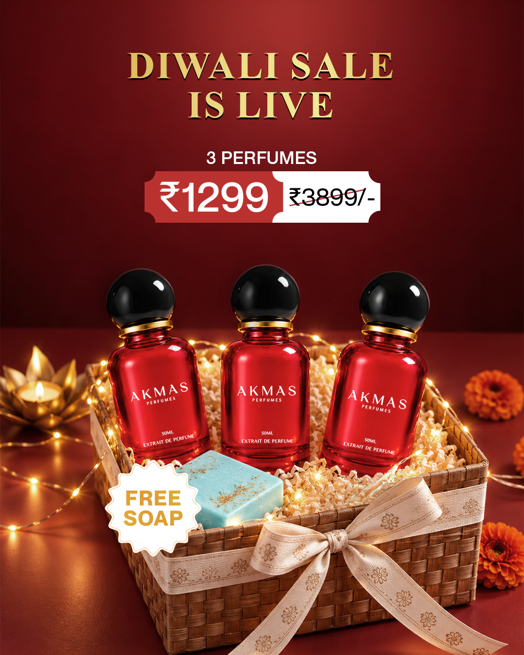 Buy any 3 perfumes for Rs 1,299